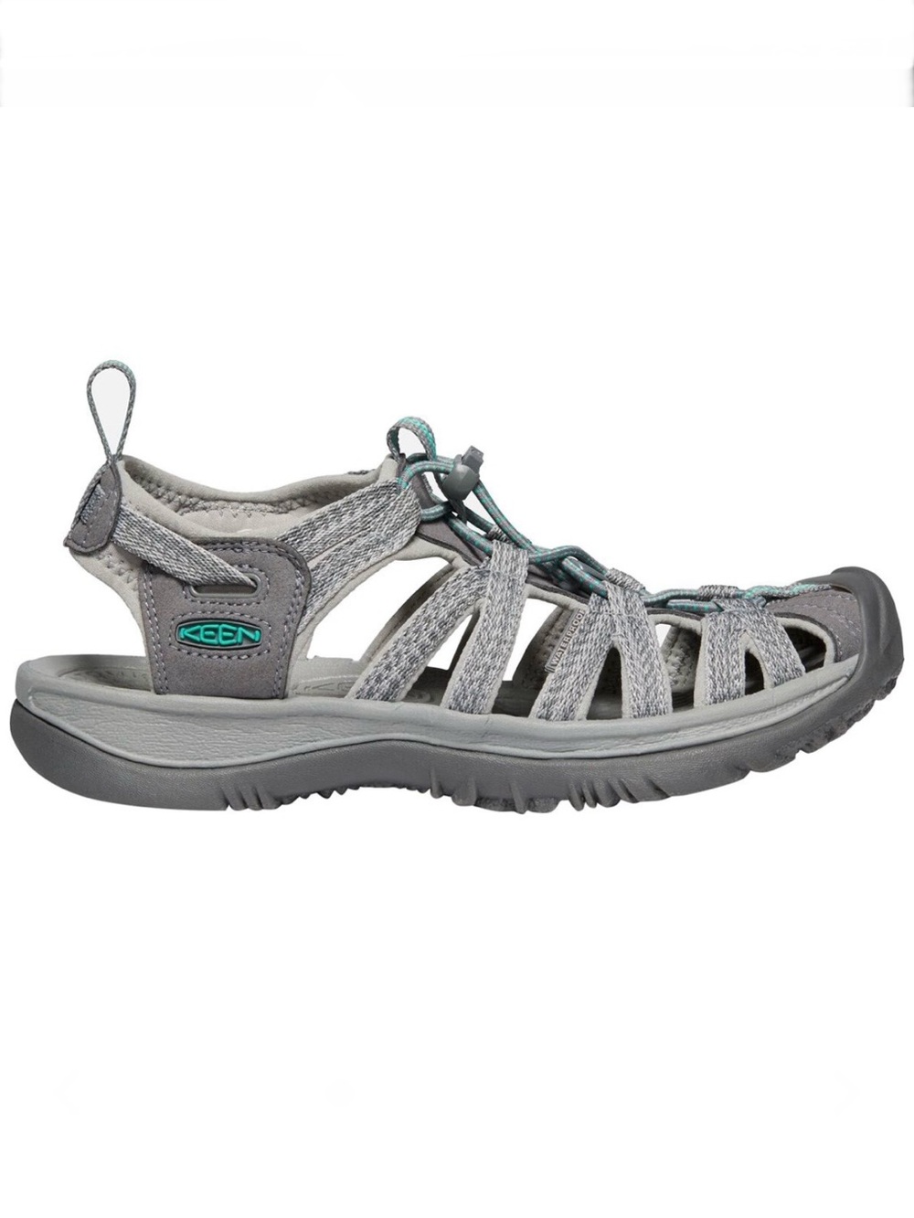 Keen Whisper sandals medium grey gray peacock green sizes 7 new in box